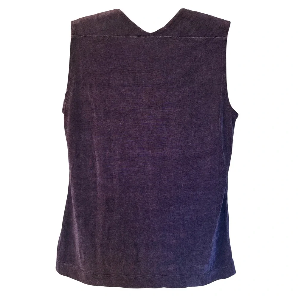 Chicos Travelers Purple 2 Piece Set Tunic Pants Women M Petite Travel Resortwear - Picture 3 of 13